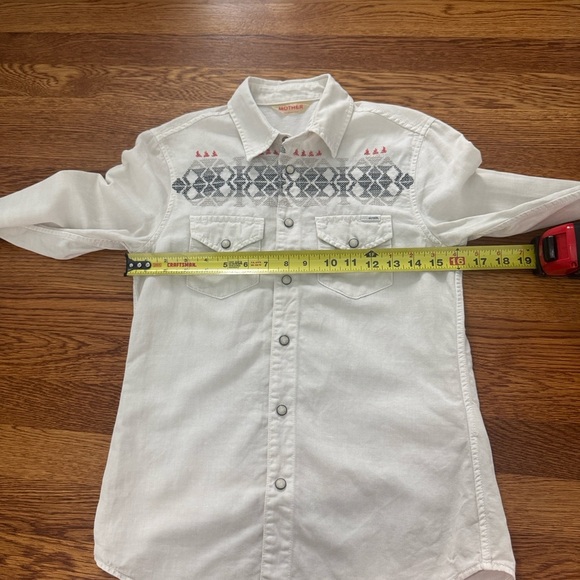 Mother Denim All My Ex's Western Top All the Right Angles Size XS - Picture 10 of 11